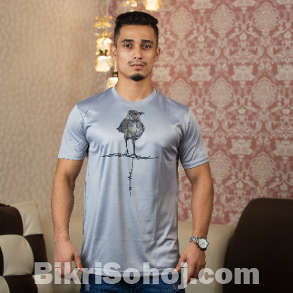 Summer Comfortable Jersey Round Neck T-shirt For Men